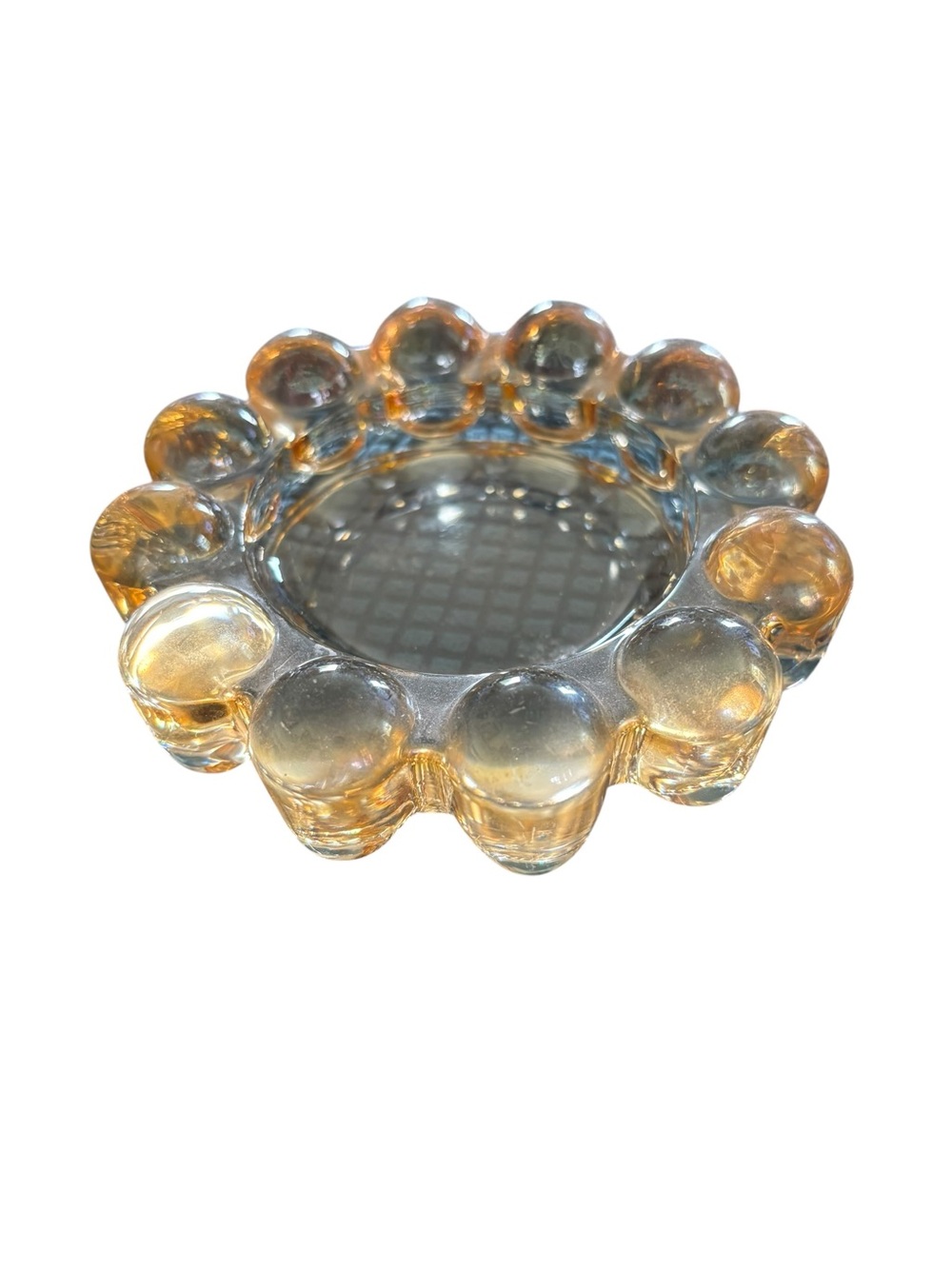 VTG Anchor Hocking "Boopie" Bubble “
Nova" Ashtray Trinket Dish Gold MCM Dish
